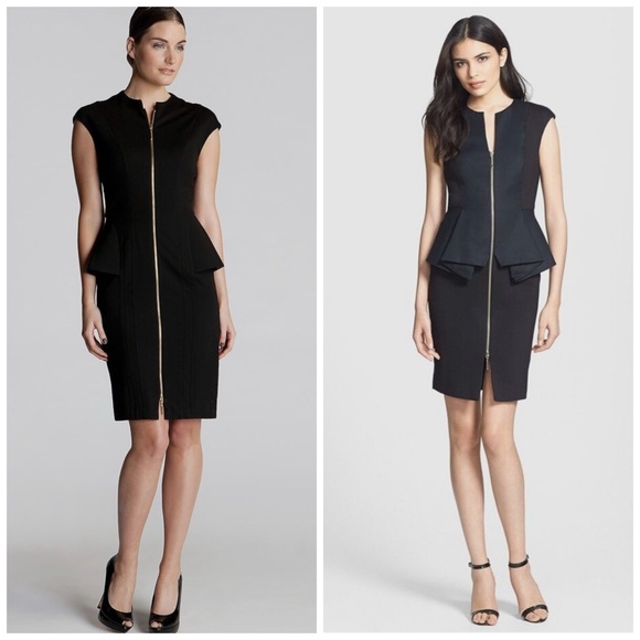 Ted Baker London Dresses & Skirts - Ted Baker London Black Jamthun Structured Peplum Zip Dress - EUC